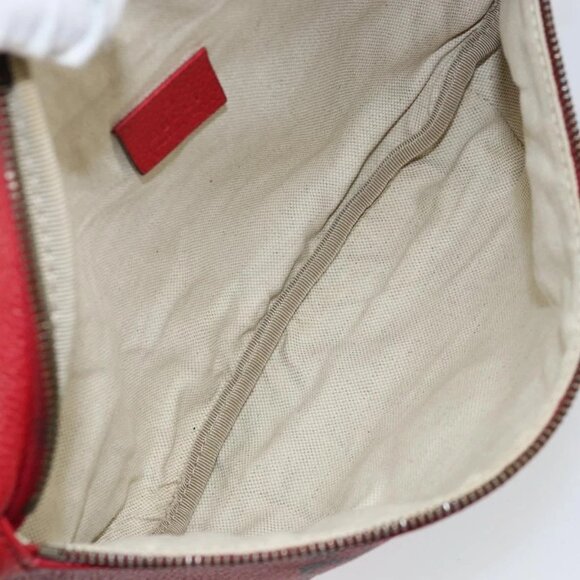 GUCCI Web Sherry Line Body Bag Leather Red 530412 Auth 146075 - Picture 11 of 16